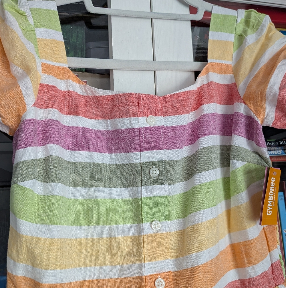 NWT Gymboree Adult XS Little Sprout Striped Linen Blend Midi Dress - Mommy & Me - Picture 5 of 9